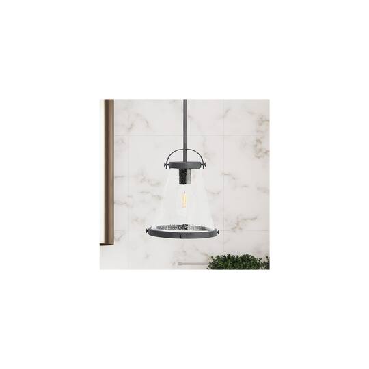 Hello Honey® Robert Stevenson Lighting Wesley Metal & Seedy Glass Ceiling Light
